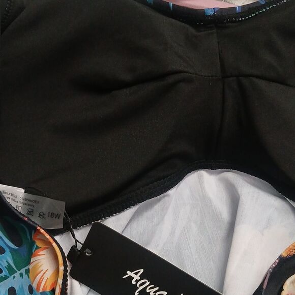 Aqua Eve multicolor floral tropical print tankini top Sz 18W NWT - Picture 7 of 8